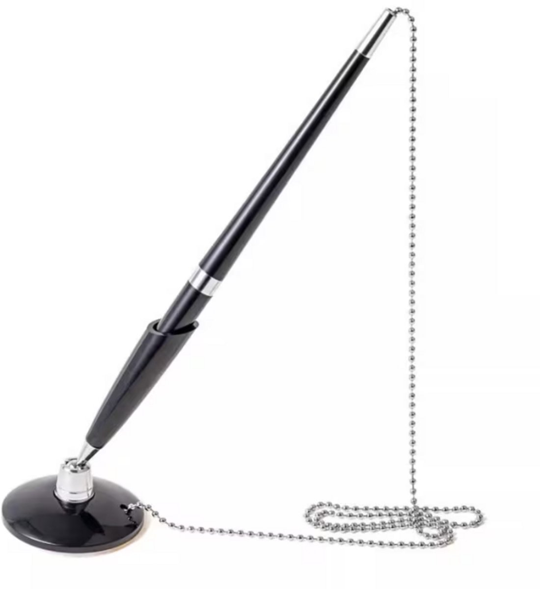 Fardmell Baliepen met Ketting – Bureaupen met Houder – Zwart – Voor Receptie, Kantoor en Winkel