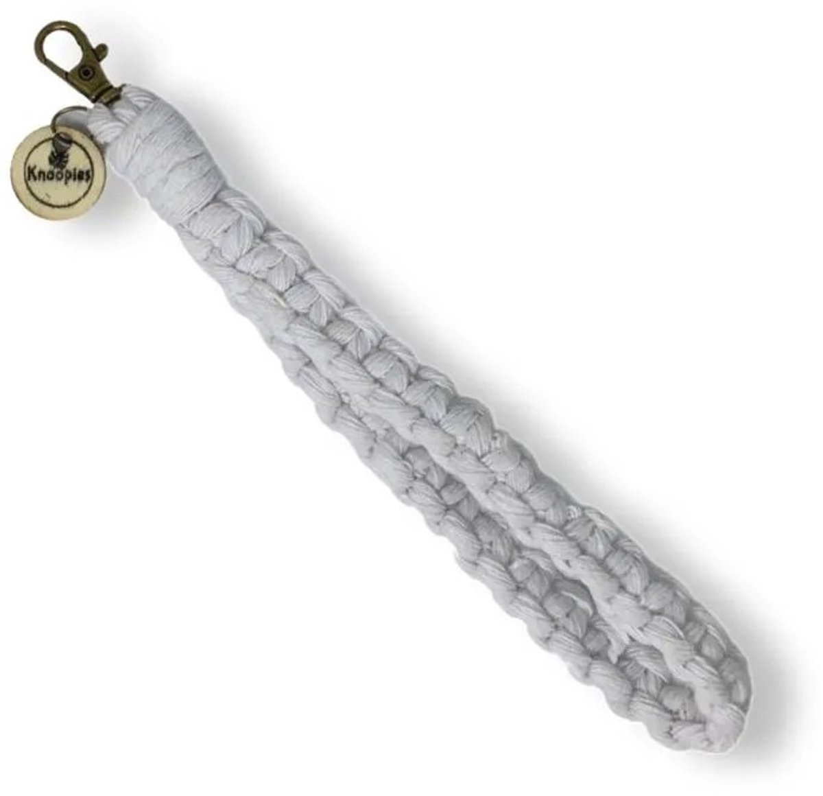 Macramé Pols Keycord - Squared - Wit - Katoenkoord - Prijs per Stuk - Inclusief Verzendkosten