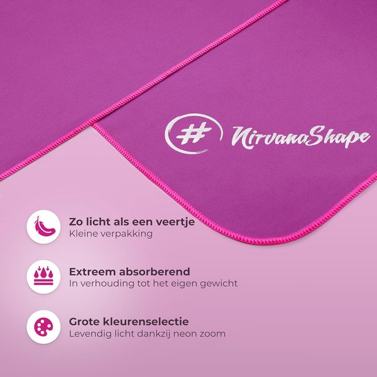 Microvezel Handdoek - Reishanddoek Sportdoek - Snel Drogen Reizen - CO2 Neutraal Transport - 60 x 40 cm - Roze — afbeelding 2