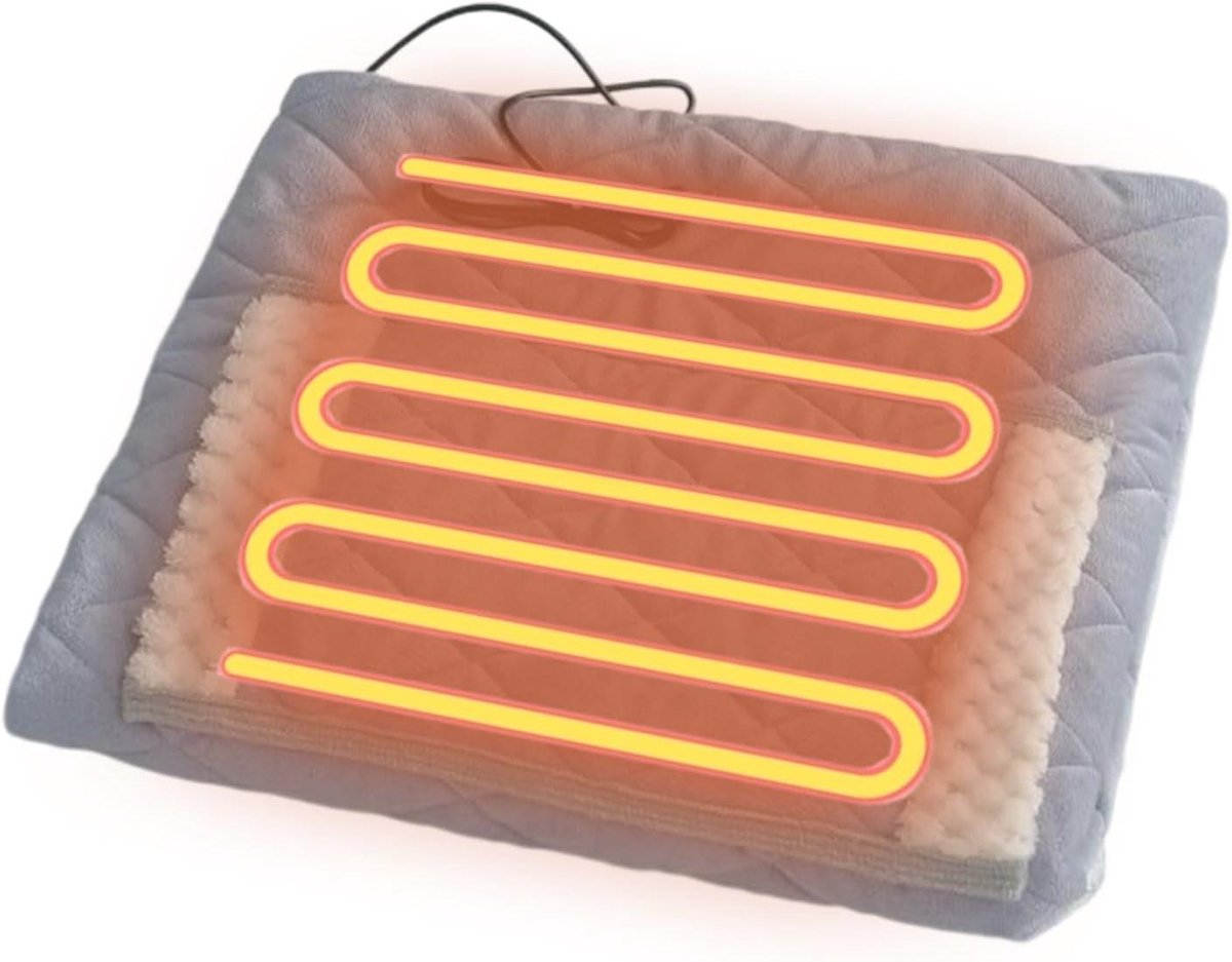 Elektrische deken - Verwarmde plaid - Warmte en comfort - Snel verwarmend systeem - 69 x 99 cm - Grijs