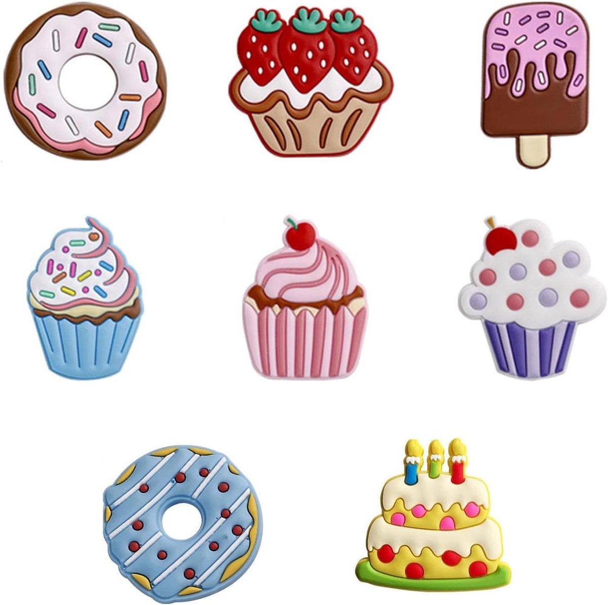 Koelkastmagneten - Magneetstickers - Keuken Decoratie - Creatief Cartoon Design - 8 Stuks - Veelkleurig