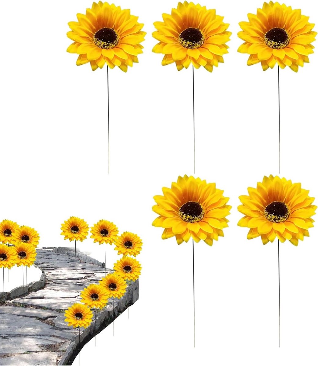 Zonnebloem Tuin Decoratie - Bloem Inzetstukken - Tuin Verfraaien - Creatief Ontwerp - 5 Stuks - Meerkleurig