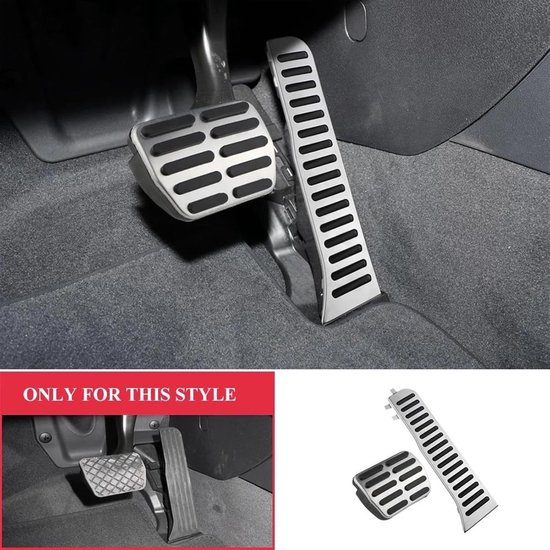 Pedaalhoezen Set - Auto Pedaal Covers - Verbeter Rijervaring - Antislip Ontwerp - Voor Q3 2013-2018 - Zilver Zwart — afbeelding 3