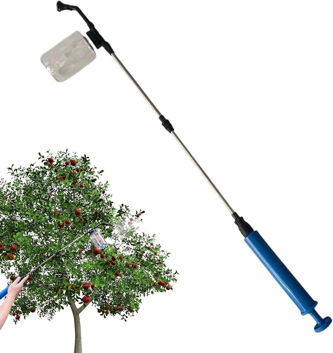 Poedersproeier Dispenser - Plantenstof Applicator - Planten Verzorgen - Telescopisch Verstelbaar - 250 ml Capaciteit - Meerkleurig