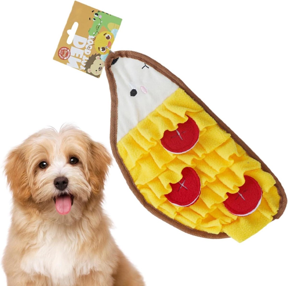 Snuffeltapijt Hond - Voederspeelgoed Puppy - Mentale Stimulatie - Langzamer Eten - 38 x 19 x 3 cm - Geel