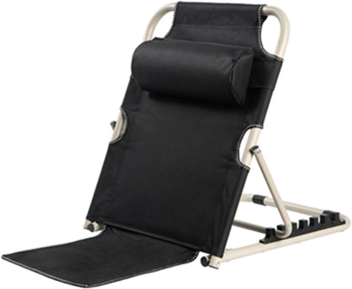 Verstelbare Bedsteun - Rugleuning Kussen - Comfortabel Zitten - 6 Hoogte Niveaus - 60 cm Hoog - Zwart