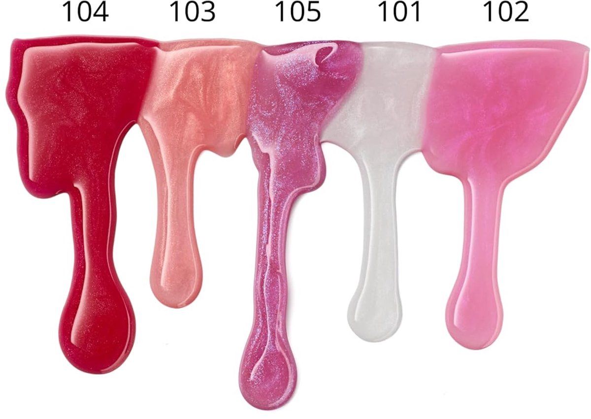 Essence Juicy Bomb Shiny Lip Gloss Set 02 – 5 Kleuren – 101 Lovely Litchi, 102 Witty Watermelon, 105 Bouncy Bubblegum, 106 Mellow Mango, 108 Very Blueberry – Elk 10 ml – Veganistisch — cadeau in Cadeau-ideeën - foto 2