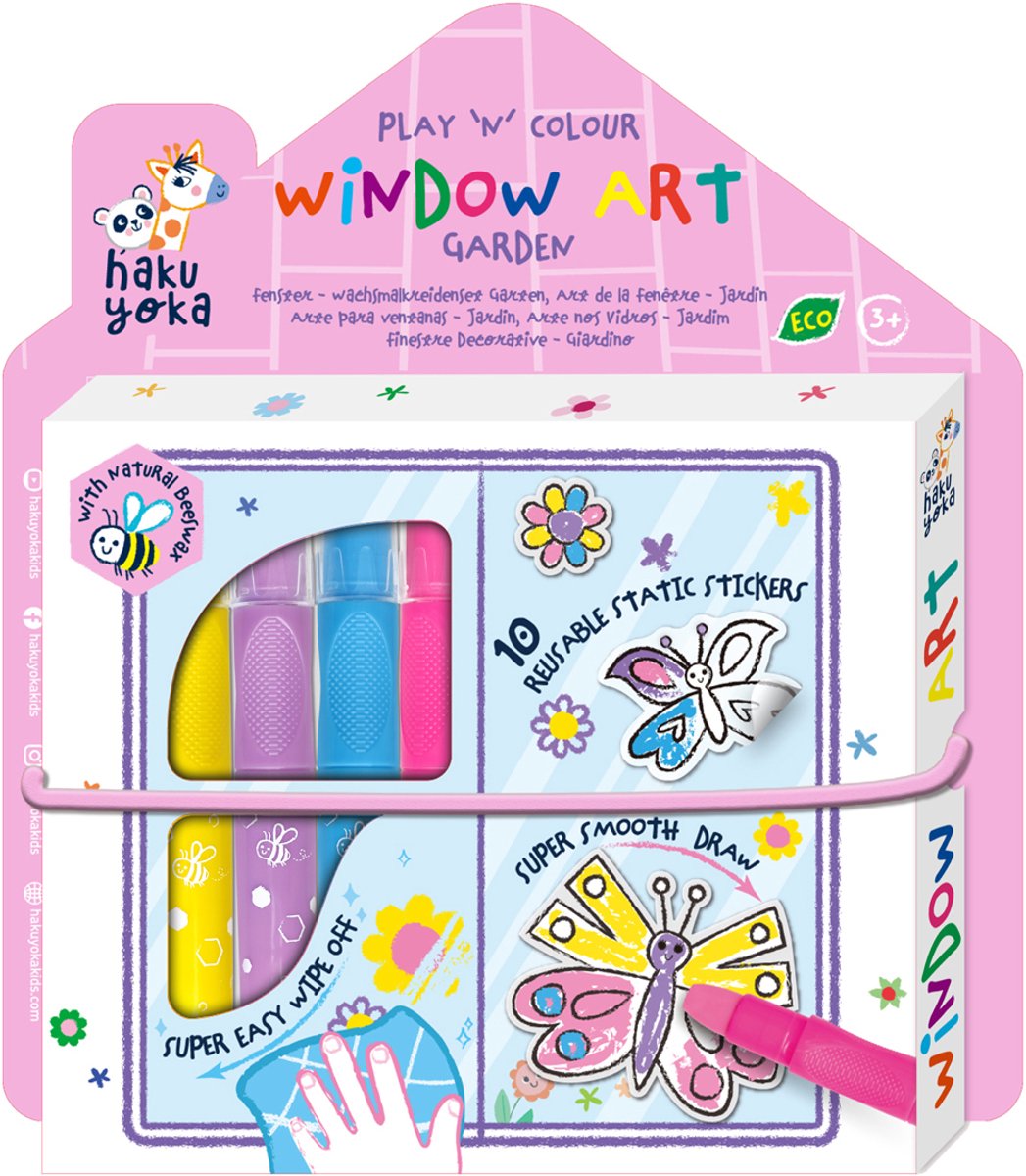 HAKU YOKA Window Art - Vlindertuin - makkelijk verwijderbaar - met 10 herbruikbare stickers - 3+