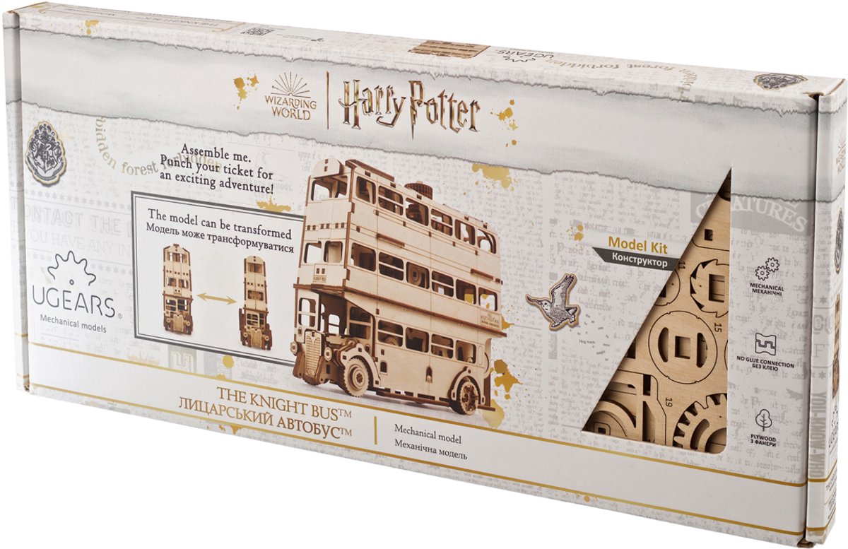 UGEARS 3D Modelbouw - The Knight Bus™ - Harry Potter™ - Mechanisch Bouwpakket Hout - Educatief Speelgoed — afbeelding 16