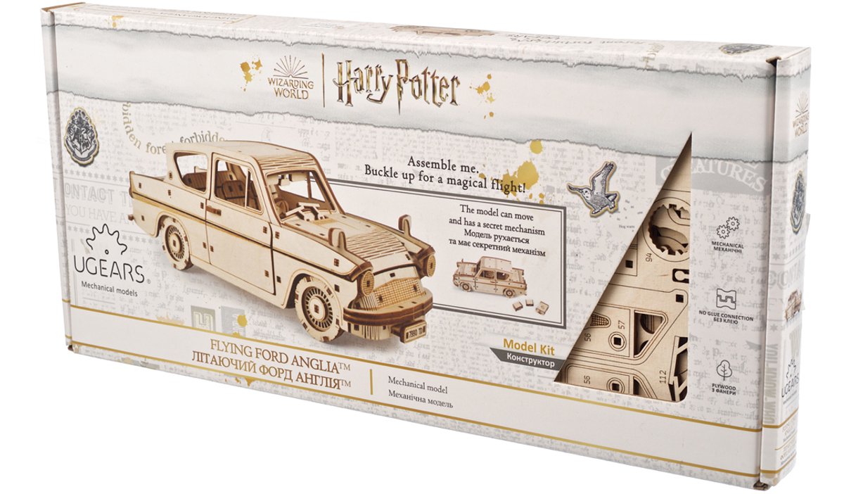 UGEARS 3D Modelbouw - Flying Ford Anglia™ - Harry Potter™ - Mechanisch Bouwpakket Hout - Educatief Speelgoed — afbeelding 14
