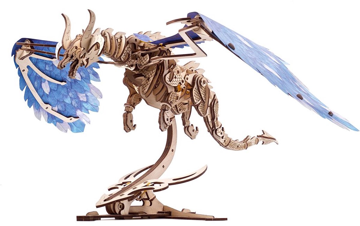 UGEARS 3D Modelbouw - Stormdraak - Mechanisch Bouwpakket Hout - Educatief Speelgoed — afbeelding 13