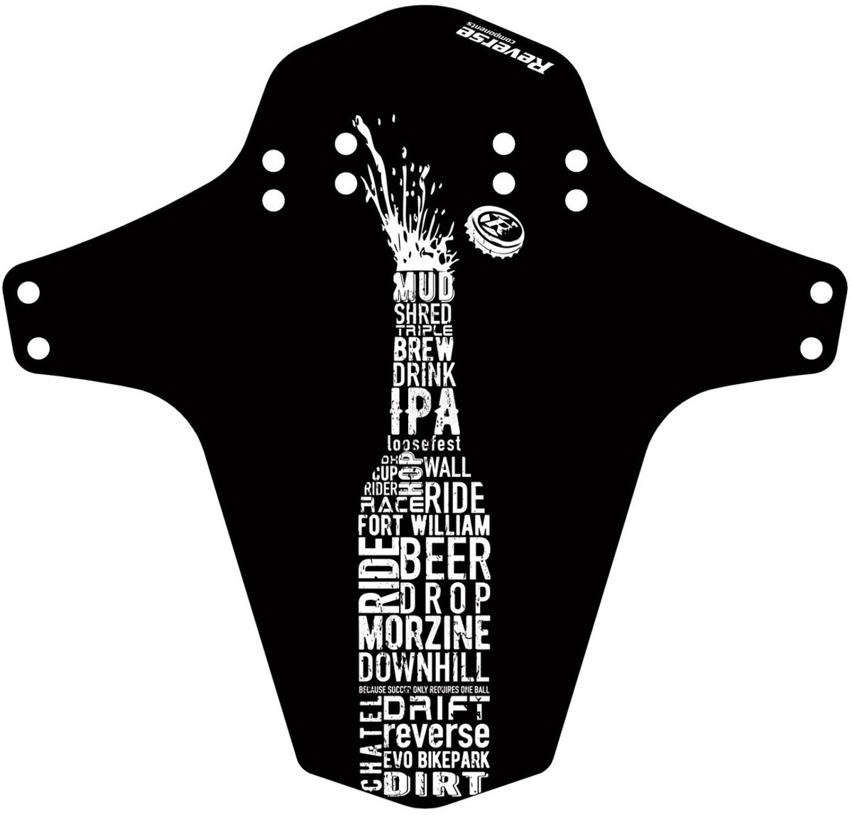Reverse Mudfender Bottle Black-white - UNI