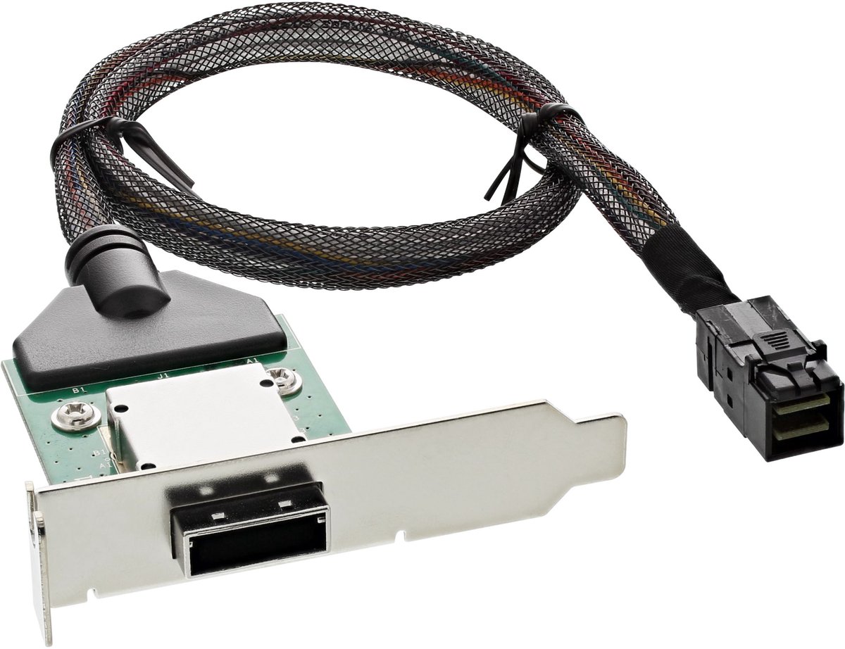 InLine® SAS HD LP PCI slotbeugel met kabel,ext. SFF-8088 naar int. SFF-8643,0,5m