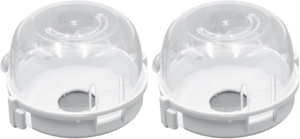 Fornuis Knoppen Covers Ovenknop Afdekkingen Kinderveilig Koken Hittebestendig Vergrendelingssysteem 2 Stuks Transparant