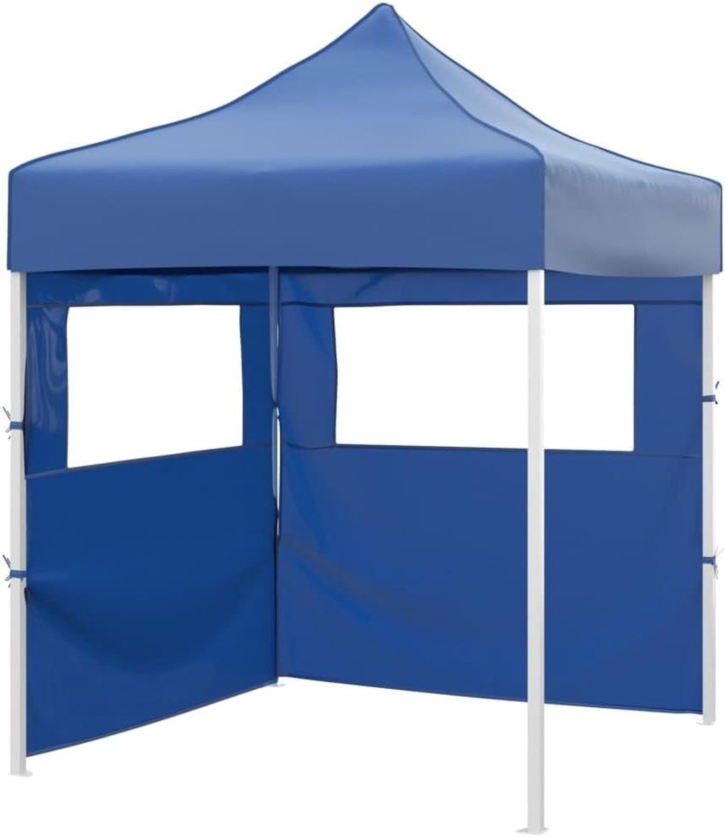 Opvouwbare Partytent - Tuintent Paviljoen - Outdoor Evenementen - Waterdicht UV-bestendig - 2 x 2 Meter - Staalblauw