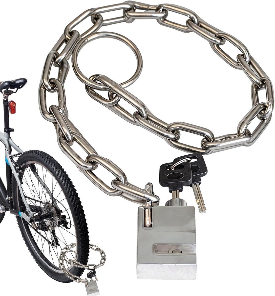 Fietskettingslot - Flexibel hangslot - Beveiliging buiten - Roestbestendig ontwerp - 80 cm lengte - Zwart