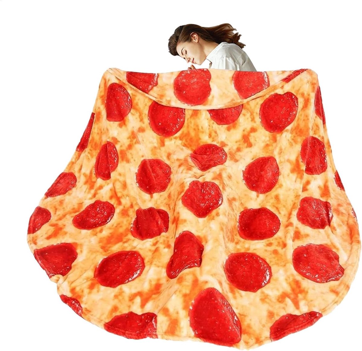 Pizza Deken - Realistische Plaid - Gezellig Relaxen - Levendige Print - 150 cm Diameter