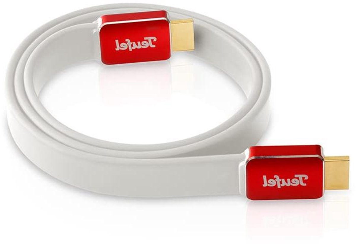 Platte HDMI Kabel - Highspeed Kabel - 4K Beeld Streamen - Vergulde Contacten - 1.5 meter - Wit