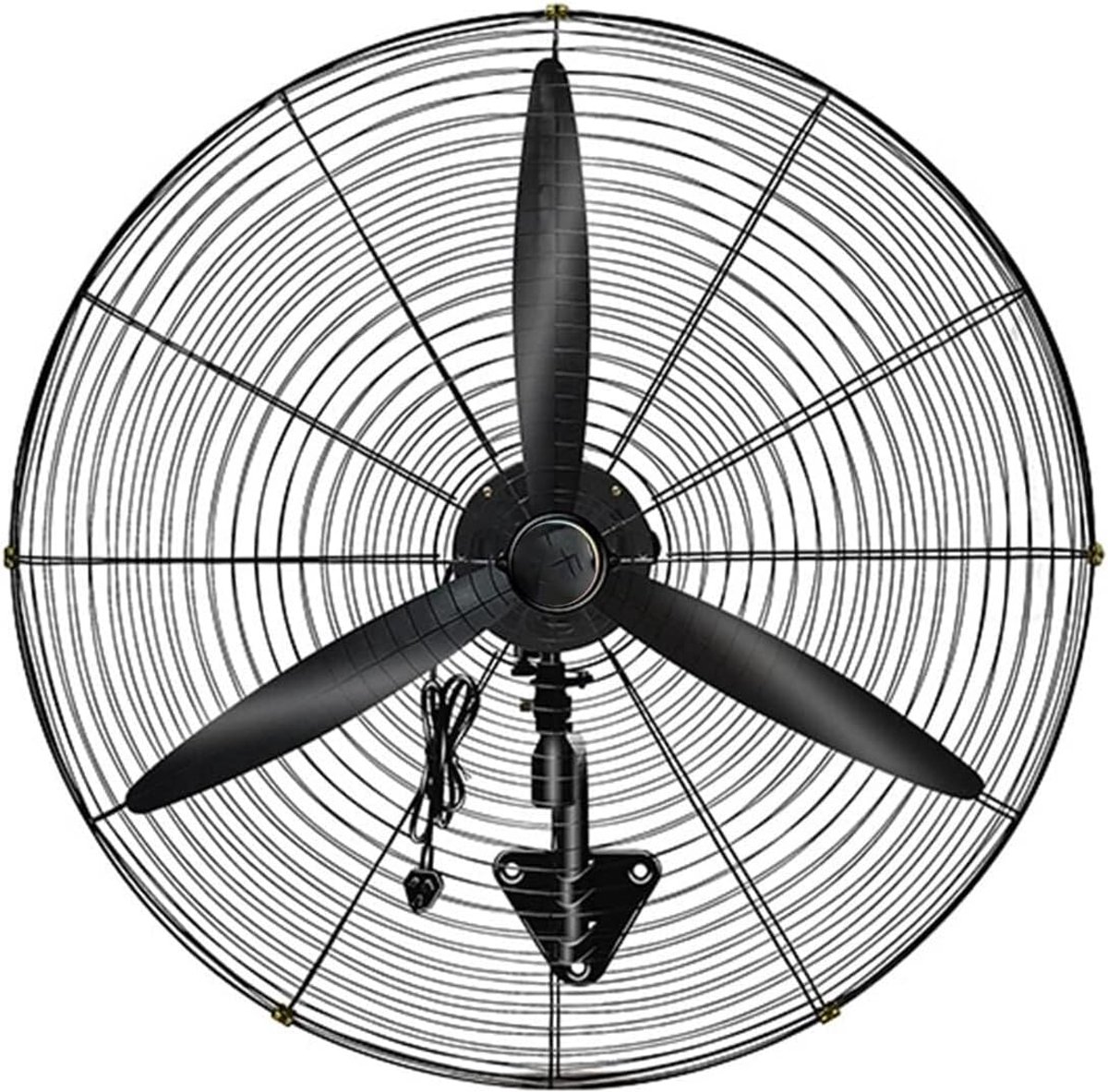 Wandventilator 3 Bladen - Muur Ventilator - Ruimte Koeling - 120 Graden Zwenken - 68x70cm - Wit