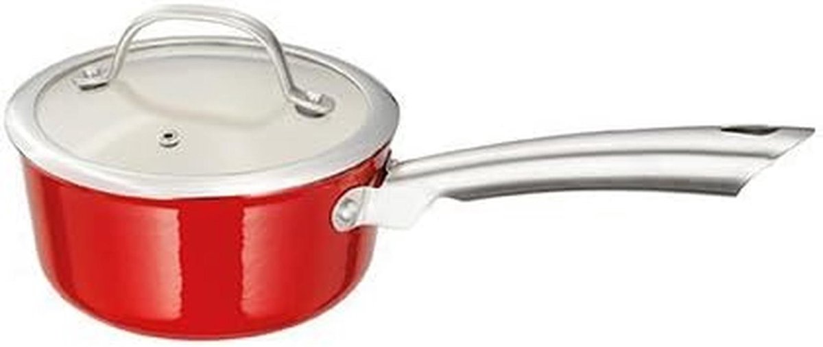Braadpan - Stoofpan Koekenpan - Langzaam Garen - Gietijzeren Pan - 1.4 Liter - Rood