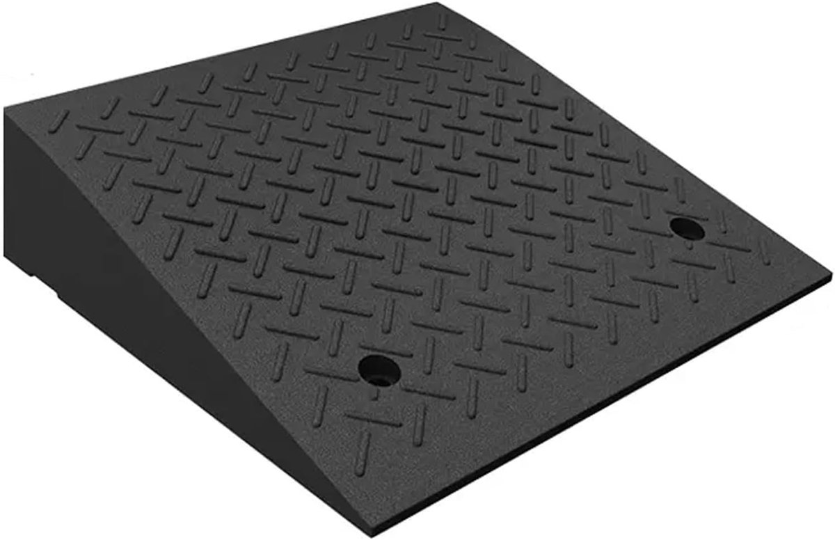 Rubberen Oprijplaat - Drempelhulp Stoeprand - Mobiliteit Verbeteren - Draagvermogen 3000kg - 50x50x15cm - Zwart