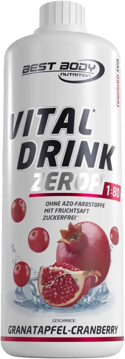 Best Body Nutrition Vital Drink Zerop (1000ml) Pomegranate Cranberry - Intra- & Post-Workout - Intra-Workout