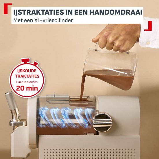 Tefal Freezi IG801A - IJsmachine - 1 liter - Geschikt voor 10 personen - 5 programma's - Inclusief Accessoires van Tefal — afbeelding 5
