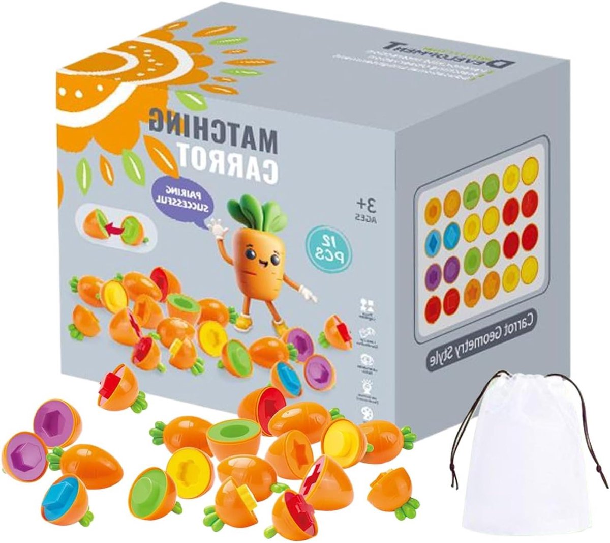 Ei Vormen Spel - Partijcadeau Vormenstoof - Vroeg Leren Spel - Sensorisch Speelgoed - 12 Delig - Multicolor