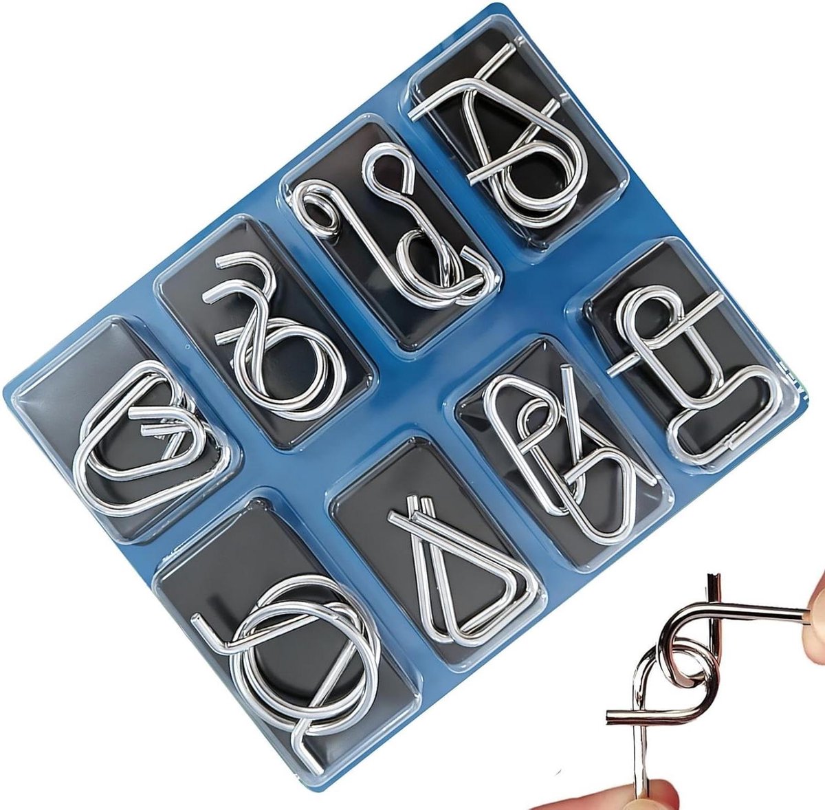 Metal Puzzels - Ontwarring Spel - Ruimtelijk Denken - Stabiel Ontwerp - 14.2 x 18 cm - Metaal