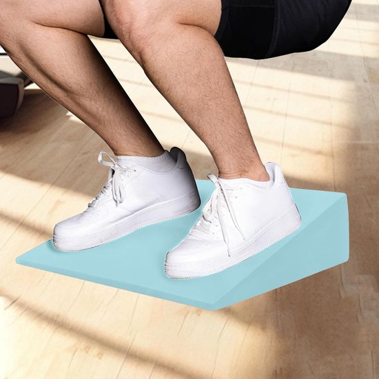 Squat Wedge - Yoga Foam - Spierversterking - Antislip Ontwerp - 32.5 x 30 x 9 cm - Blauw — afbeelding 3