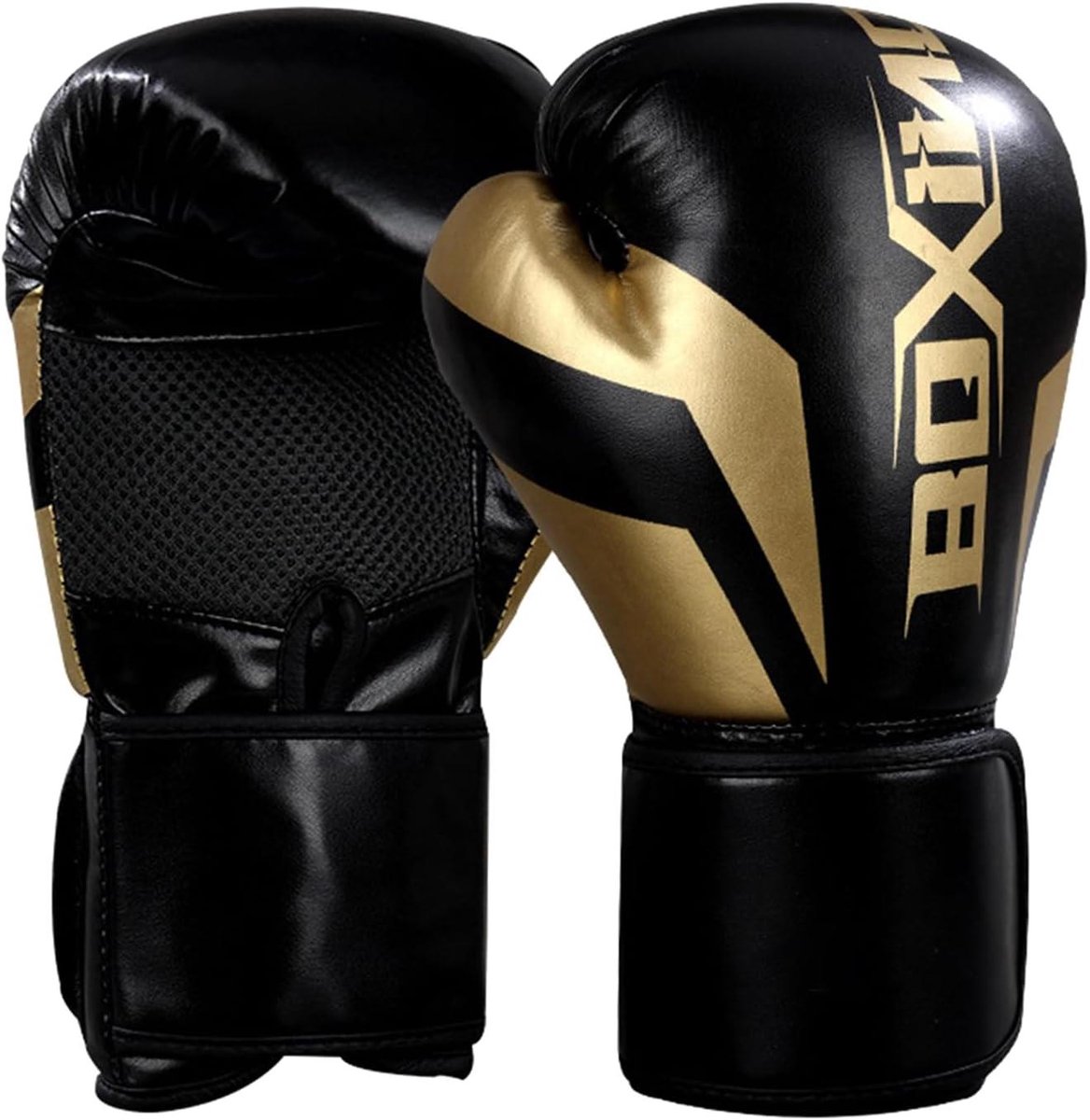 Bokshandschoenen - Vechtsport handschoenen - Intensief trainen - Ademend PU leer - 8oz 10oz - Zwart
