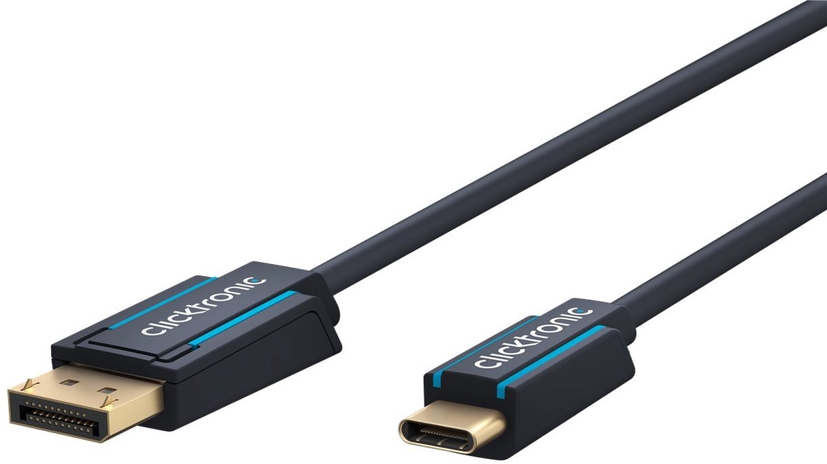 Clicktronic USB-C naar DisplayPort kabel - 4K 60Hz - 1 meter - Zwart