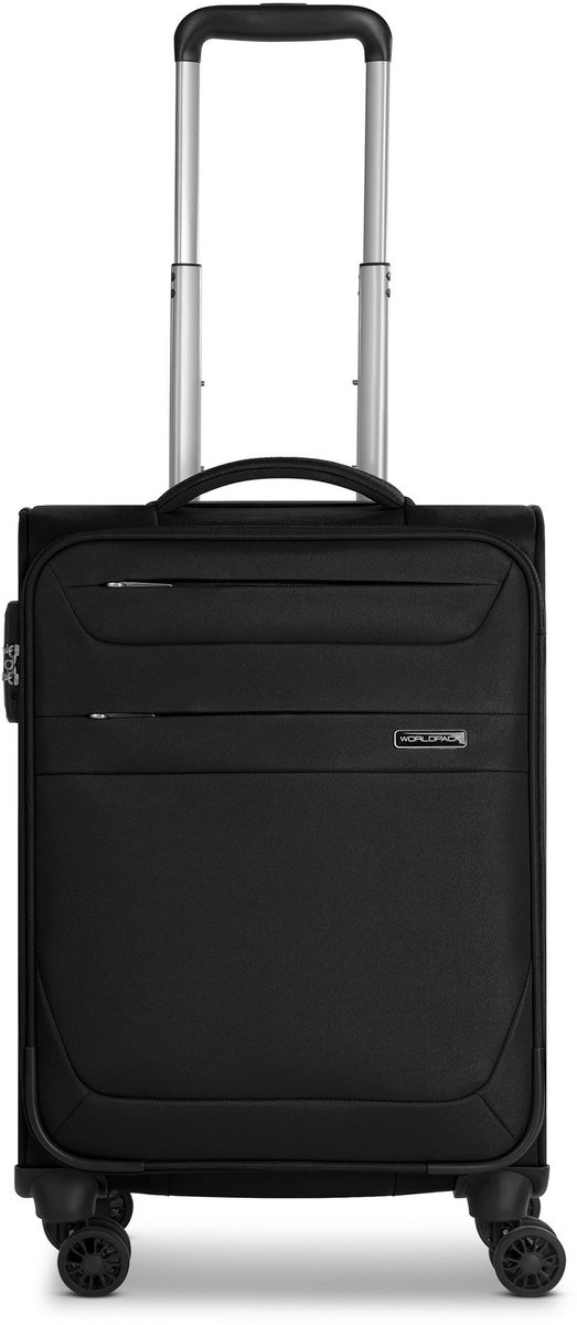 Worldpack Chicago 4 wielen Cabinewagen S 55 cm - Zachte bagage - TSA slot - black