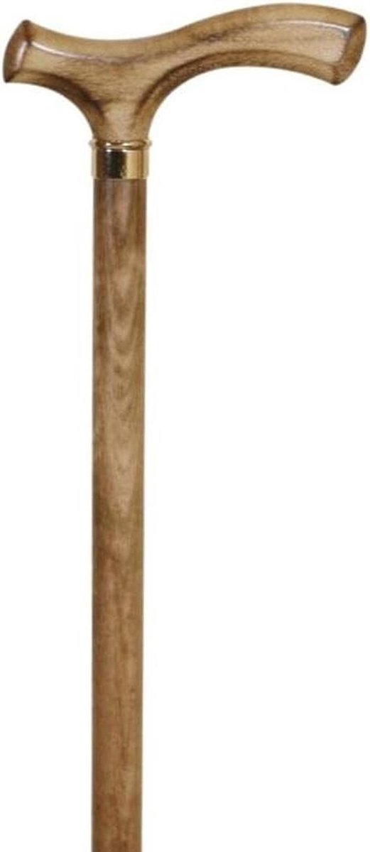 Wandelstok Hout - Steunstok Loopstok - Ondersteuning Mobiliteit - Ergonomische Handgreep - 93 cm - Natuurlijk Hout