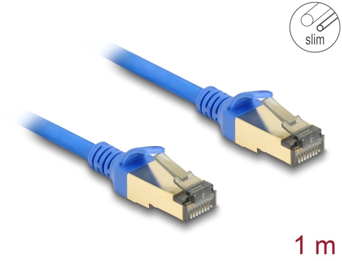 DeLOCK 80333 netwerkkabel Blauw 1 m Cat8.1 F/FTP (FFTP)