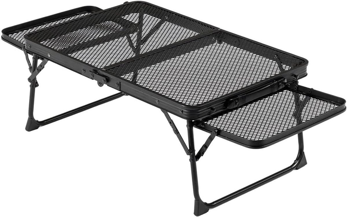 Klaptafel - Buitentafel Picnictafel - Kamperen Buiten Koken - Verstelbaar Tafelblad - 80 cm - Zwart