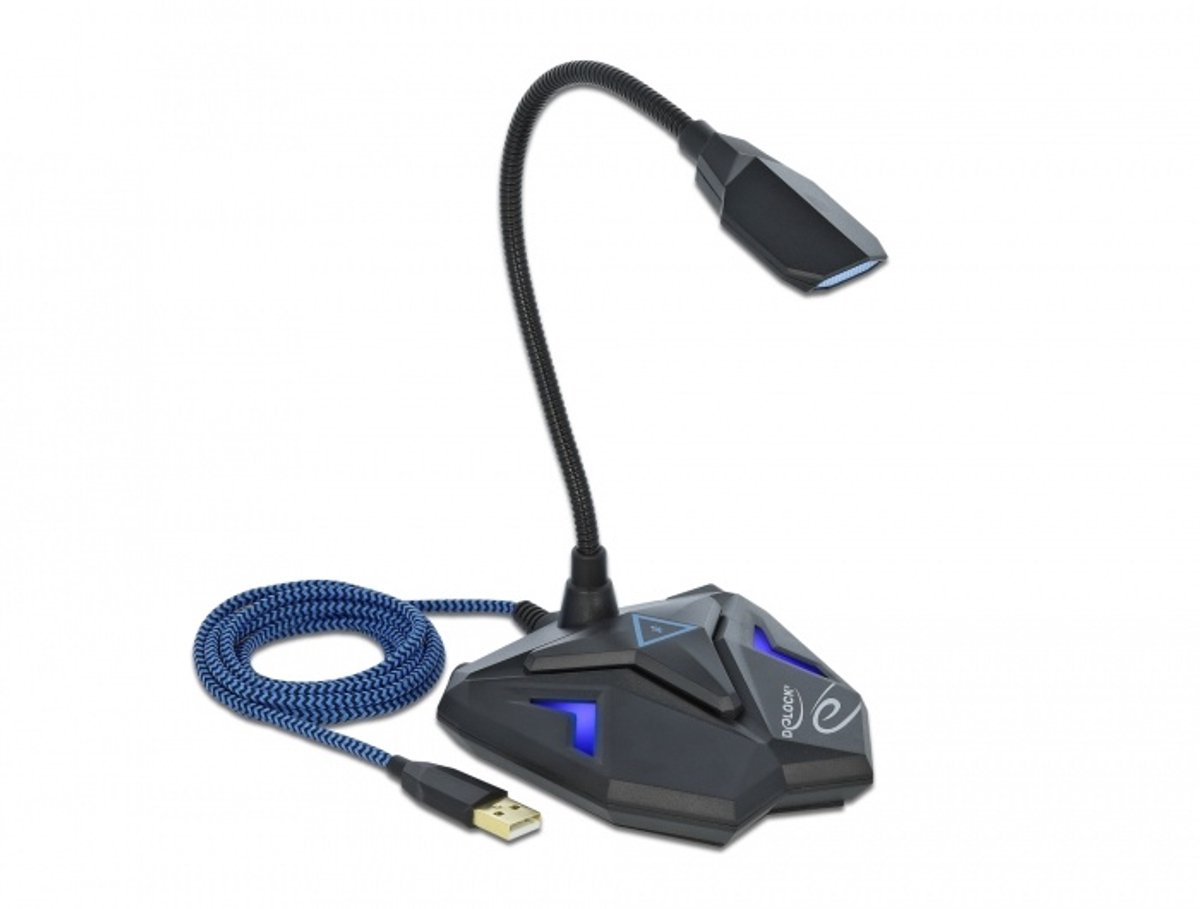 DeLOCK 66330 microfoon Zwart, Blauw Microfoon voor spelcomputers