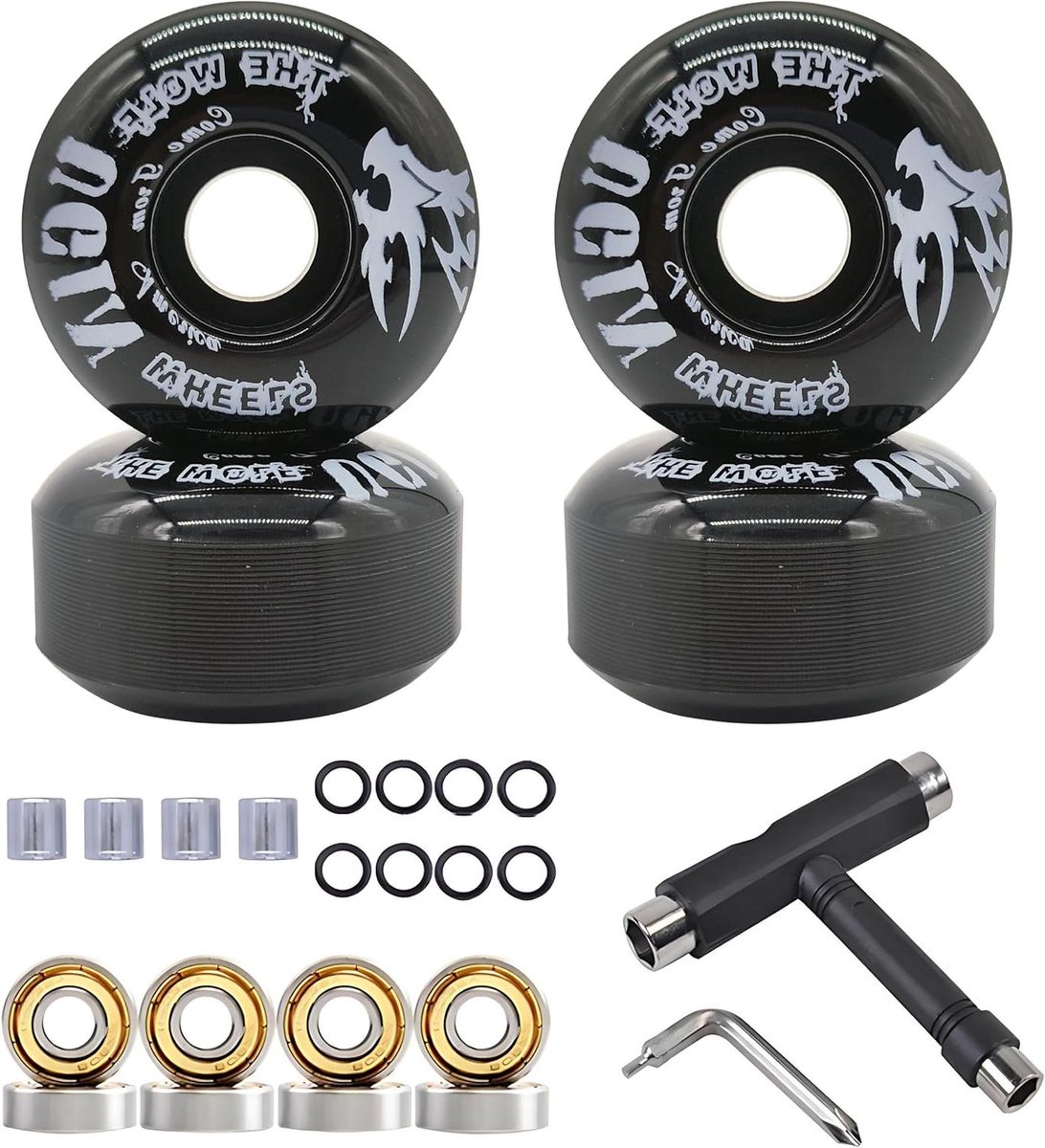 Skateboard Wielen Wiel Set Straat Tricks Inclusief Gereedschap 52mm 95A