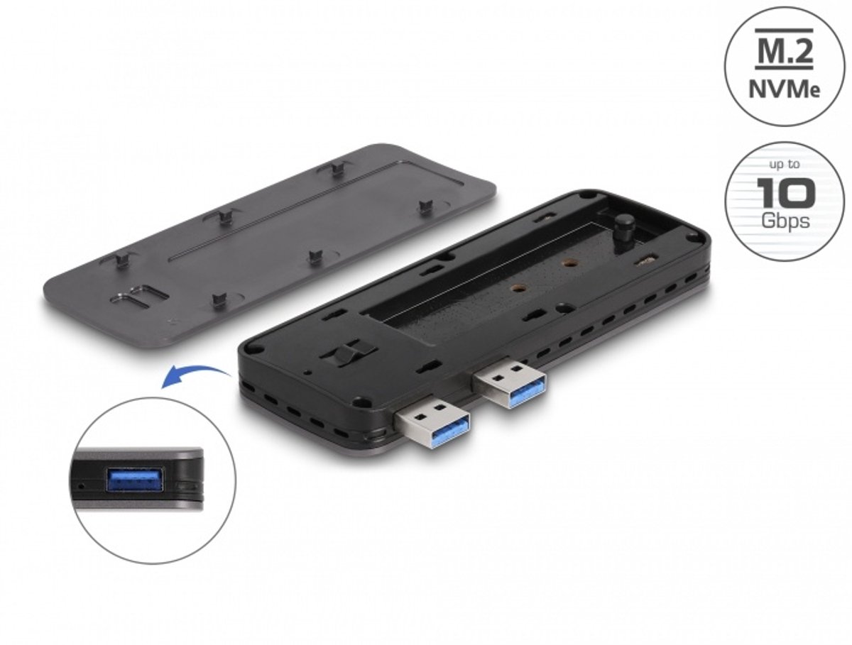 Delock USB 3.2 Gen 2 Enclosure for PlayStation®5 with M.2 NVMe Slot - tool free