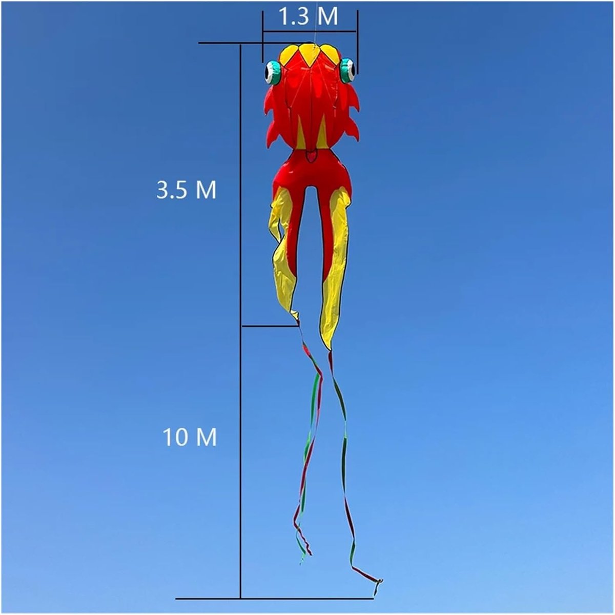 Zachte Vlieger - Dieren Vlieger - Buiten Spelen - Gemakkelijk te Vliegen - 3.5 Meter - Zwart