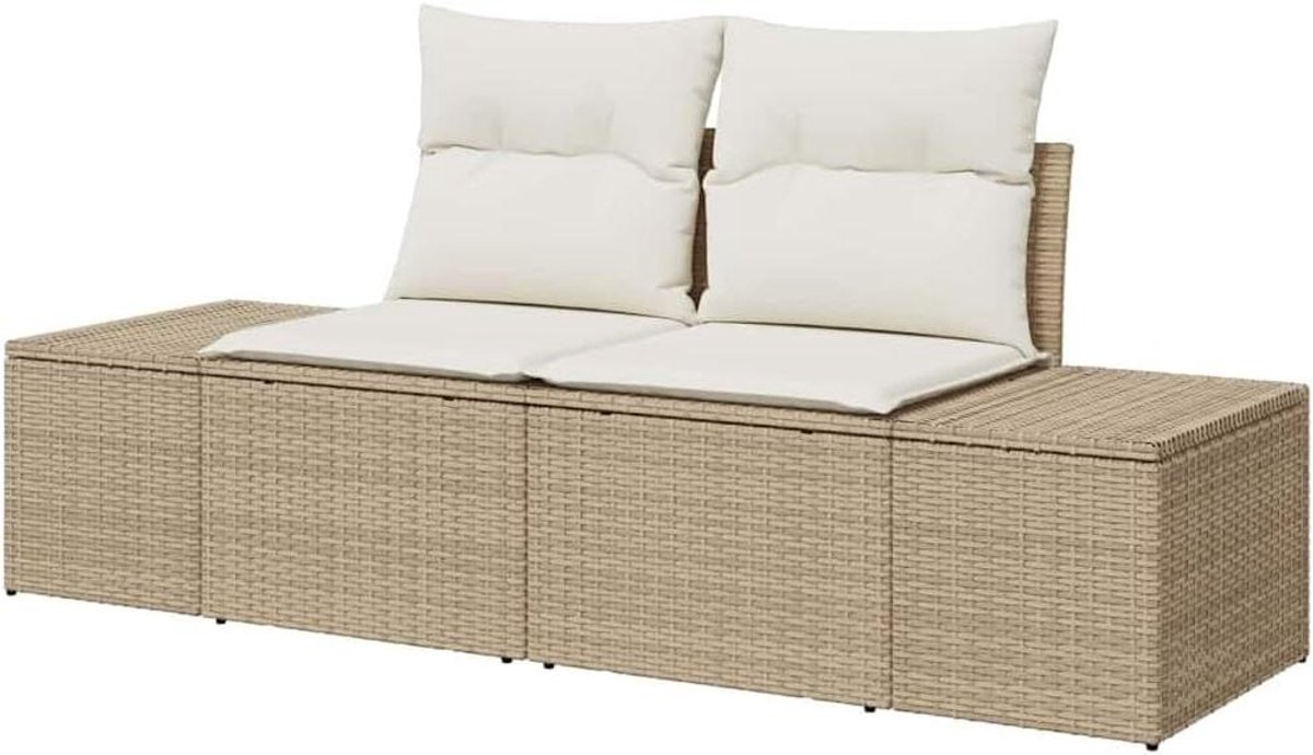 Buitenbank 2-Persoons - Terras Zetel - Buiten Ontspannen - Verstelbare Armleuningen - 184 cm Lengte - Beige