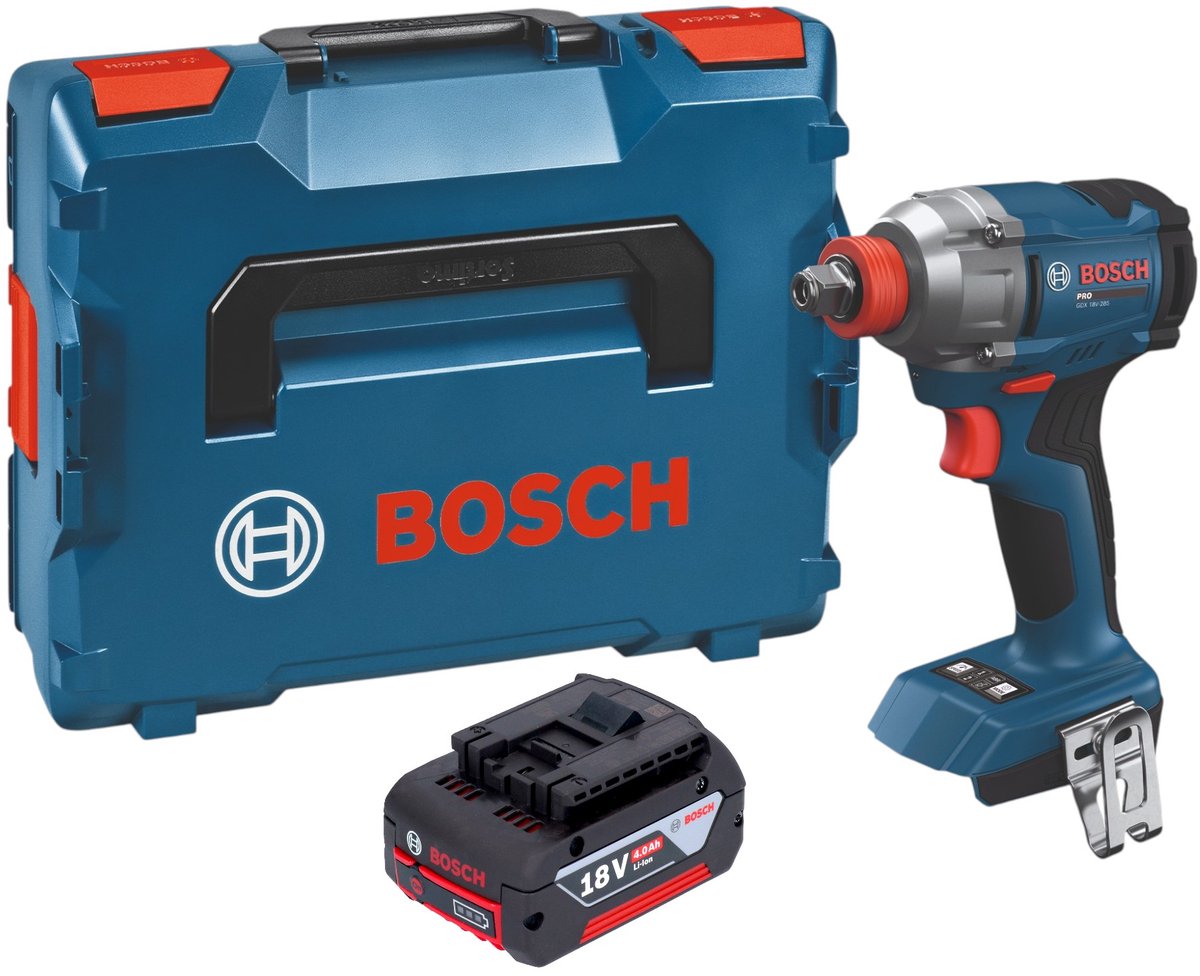 Bosch GDX 18V-285 Professional accu-slagschroevendraaier 18 V 285 Nm + 1x accu 4,0 Ah + L-Boxx - zonder oplader