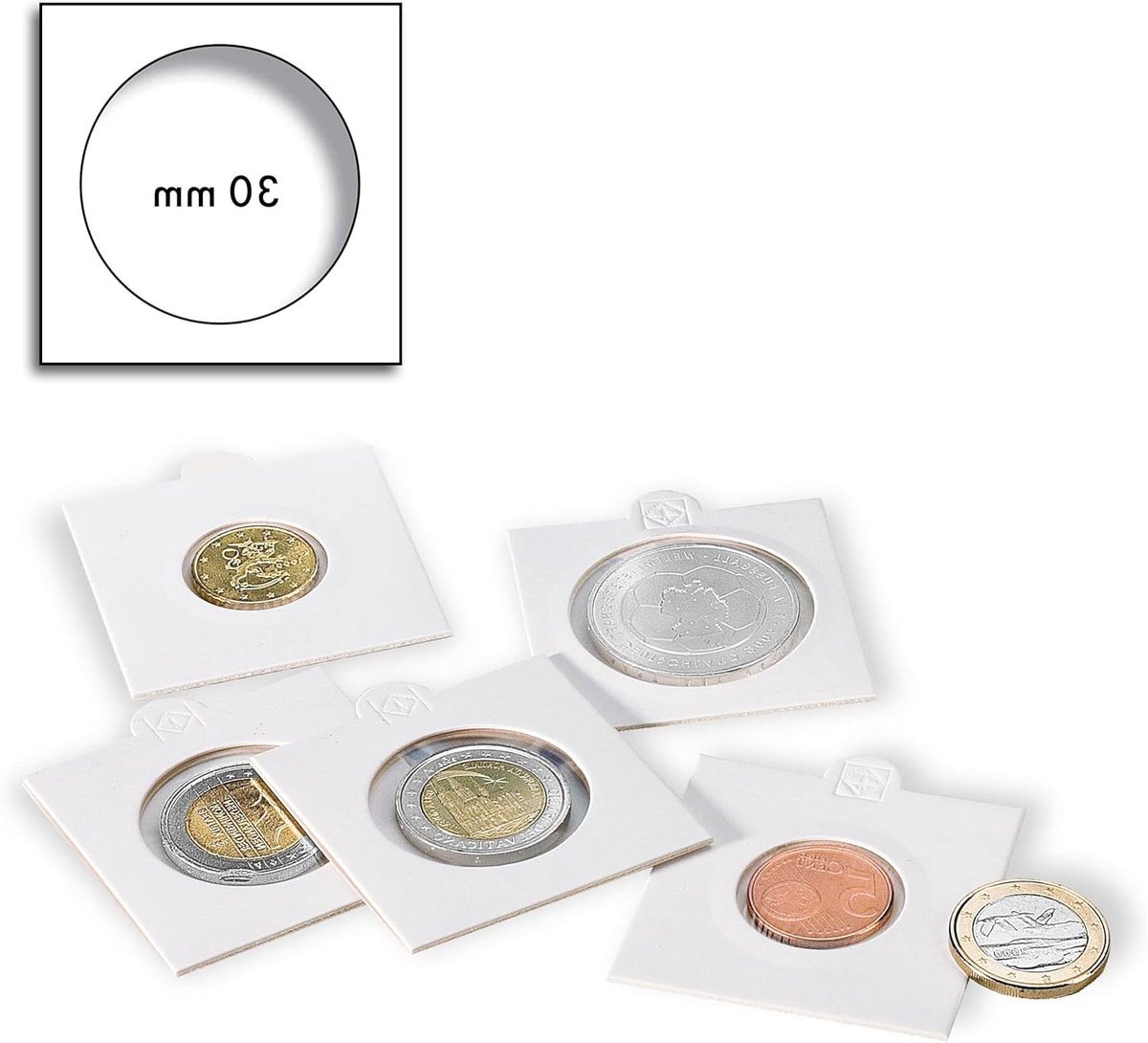 Munthouders - Muntkleppen - Munten Verzamelen - Zelfklevend - 30 mm - Transparant