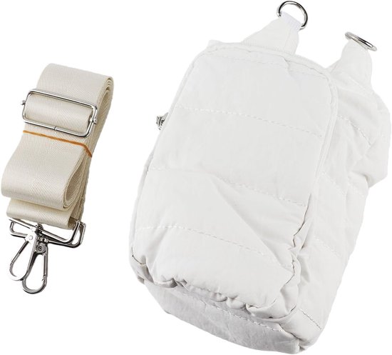 Flessendraagtas met Riem - Flessenzak Houder - Wandelen en Reizen - Ruim Ontwerp - 32oz tot 40oz - Wit — afbeelding 4