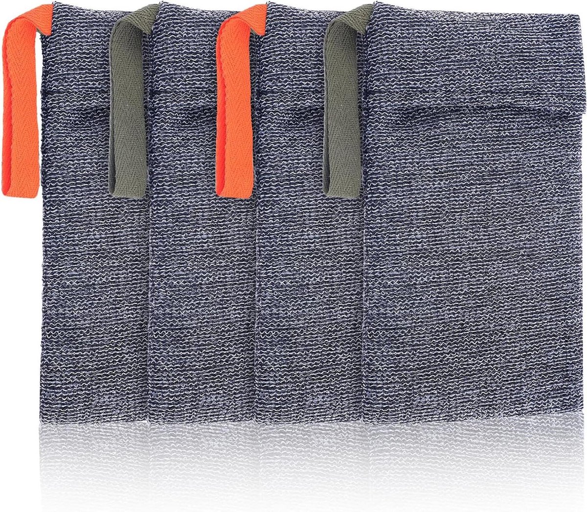 Zeepzakken Exfoliërend - Douche Spons - Huid Reinigen - Snel Schuimend - 4 Stuks - Grijs