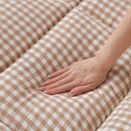 Japanse futonmatras - Opvouwbaar slaapmat - Comfortabel slapen - Dikke zachte stof - 90x200 cm - Grijs — afbeelding 4