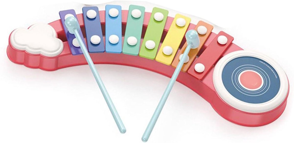 Handkloppiano Speelgoed - Muziek Instrument - Muziek Leren - Multifunctioneel Ontwerp - 38 cm - Regenboog