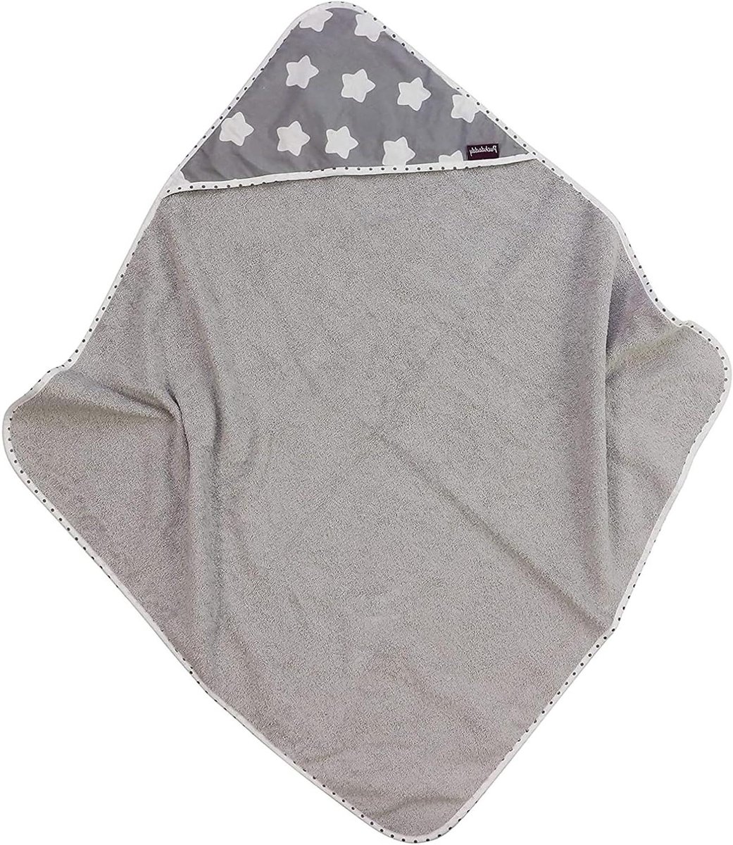 Baby Handdoek - Met Capuchon - Na het Baden - Super Absorberend - 79x78 cm - Grijs