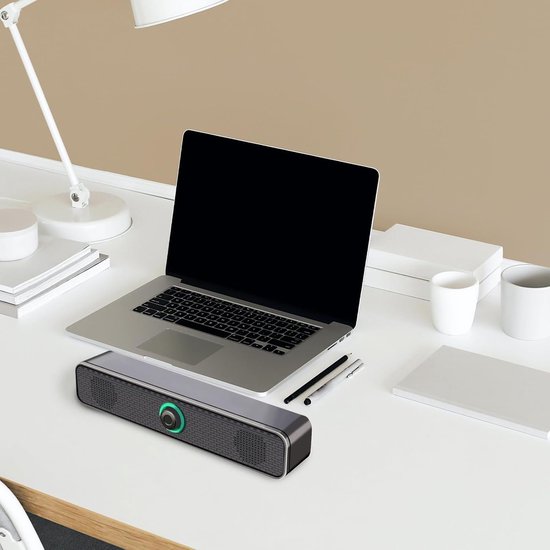 USB Soundbar - Stereo Luidspreker - Verrijk Je Geluid - Verbeterde Bas - 32 cm Breed - Zwart — afbeelding 4