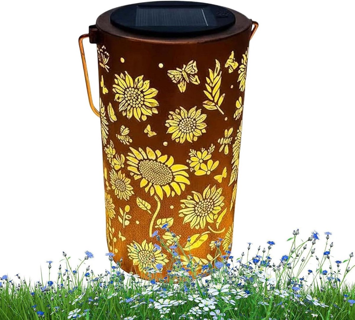 Zonne-tuinlantaarn - Decoratieve buitenlamp - Buiten sfeerverlichting - Ingewikkelde patro